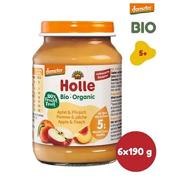 HOLLE BIO Broskev a jablko 6× 190 g (7640104954965)