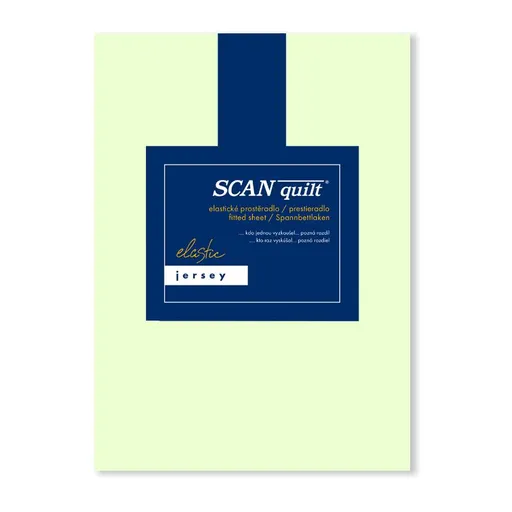 SCANquilt napínací prostěradlo JERSEY ELASTIC LYCRA světle zelená 180 x 200 cm (výška matrace do 30 cm)