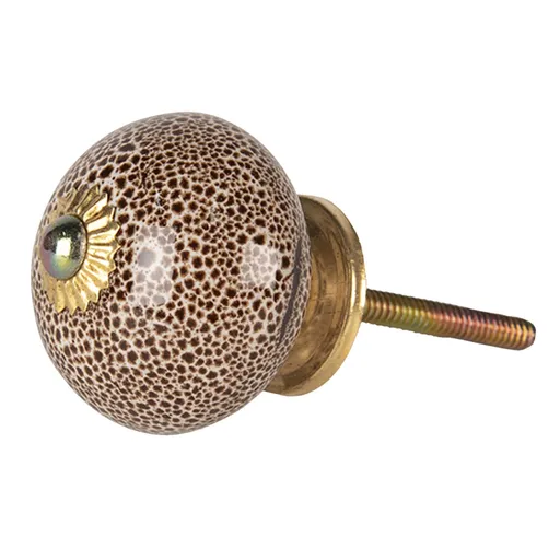 Kulatá keramická nábytková úchytka Desert – Ø 4*4 cm Clayre & Eef