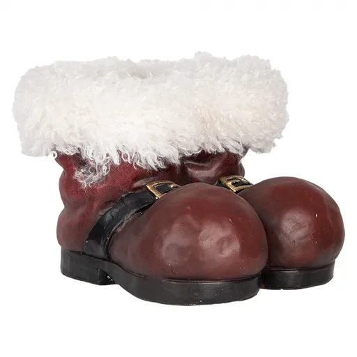 Červený antik obal na květináč Santovy boty - 26*26*20 cm Clayre & Eef