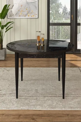 Jídelní stůl Rox - Black Marble, Black