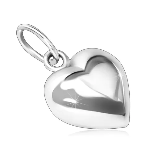 Stříbrný přívěsek 925 - vypouklé lesklé srdce se zářezem
