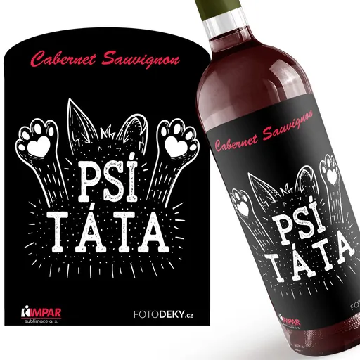Víno Psí táta – tlapky (Druh Vína: Červené víno)
