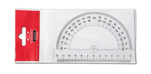 Úhloměr 12cm/180° transparent