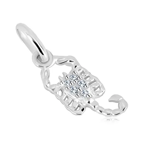 Stříbrný přívěsek 925 - čiré zirkony, drobné výřezy, znamení ŠTÍR