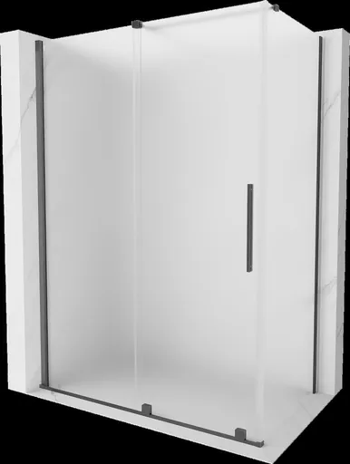MEXEN/S Velar sprchový kout, posuvné dveře 150 x 85, dekor, grafit kartáčovaná 871-150-085-31-66