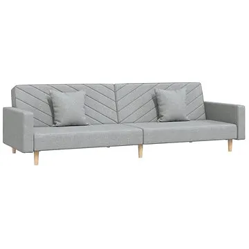 2místná rozkládací pohovka se 2 polštáři světle šedá textil, 337604 (337604)