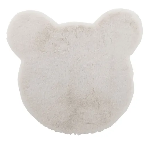 Krémový kobereček hlava medvídka v dárkové krabičce - 57*1,5*62cm J-Line by Jolipa