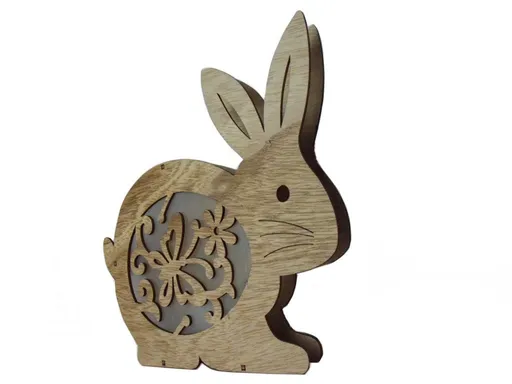 LED dekorace Králíček s ptáčky