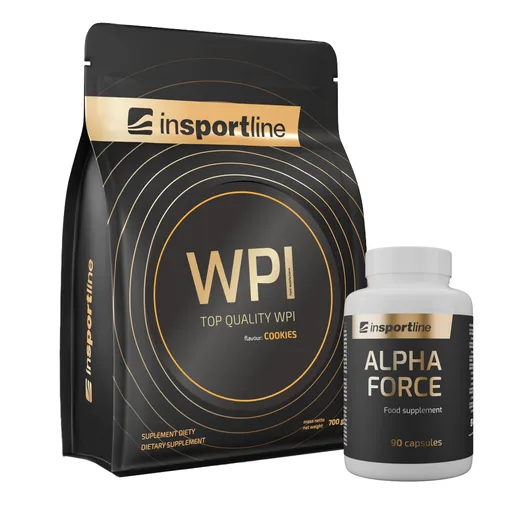 SADA: Protein inSPORTline WPI 700g + Stimulant inSPORTline AlphaForce, 90 kapslí cookies