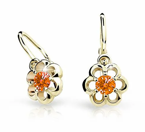 Cutie Jewellery Zlaté dětské náušnice C1947-10-X-1 oranžová