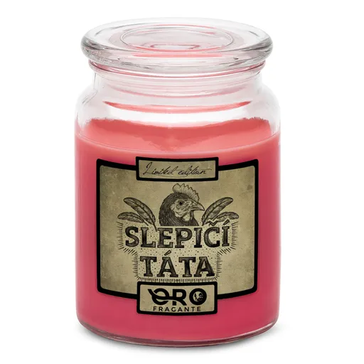 Svíčka Slepičí táta (Vůně svíčky: Višně v čokoládě)