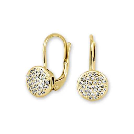 Soliter Zářivé náušnice ze žlutého zlata se zirkony 239 001 00623