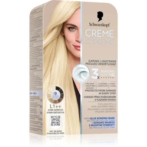 Schwarzkopf Creme Supreme permanentní barva na vlasy pro zesvětlení vlasů odstín L1++ Extrémní zesvětlovač plus 60 ml