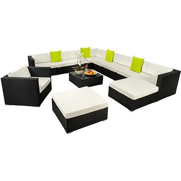 TECTAKE Set zahradního nábytku Las Vegas, černÝ (403839)