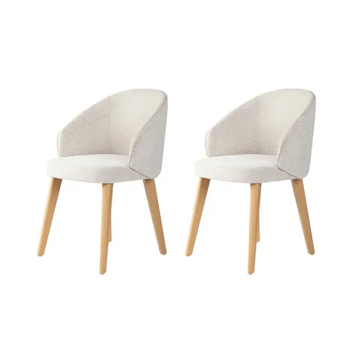 Sada jídelních židlí Bentley White and Light Oak, 2 ks