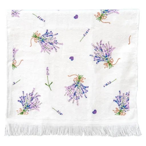 Kuchyňský froté ručník s levandulemi Lavander Garden - 40*66 cm Clayre & Eef
