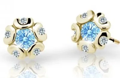 Cutie Jewellery Zlaté dětské náušnice C2178-30-X-1 světle modrá