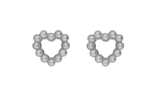 Victoria Cruz Stříbrné náušnice Srdíčka s perličkami Sera A5574-00HT