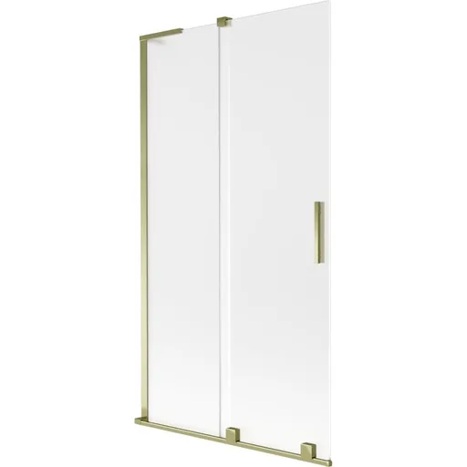 MEXEN/S Velar L dvoukřídlá posuvná vanová zástěna 100 x 150, dekor, zlatá 896-100-003-31-50