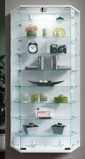 VCM Nástěnná vitrína Benila XL, bílá