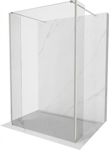 MEXEN/S Kioto Sprchová zástěna WALK-IN volněstojící 120 x 30 x 30, transparent, nikl kartáčovaná 800-120-030-222-97-00-030