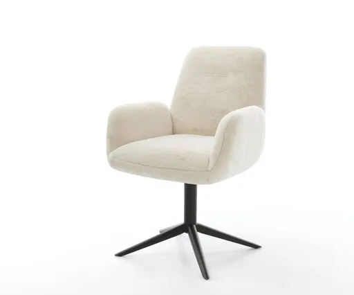 Jídelní židle Zoa-Flex plyšový manšestr krémová bílá křížová