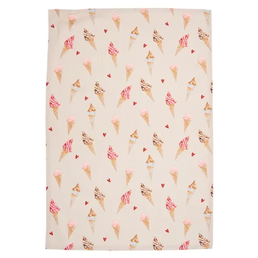 Béžová bavlněná utěrka se zmrzlinou Frosty And Sweet  - 50*70 cm Clayre & Eef