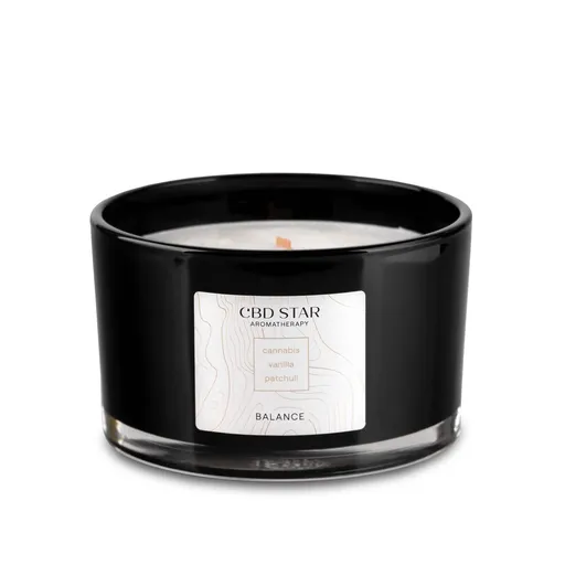 CBD STAR CBD svíčka Balance vanilka & pačuli, 500 g