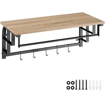 Tectake Závěsný věšák Westwood 66×30×27cm, Industrial světlé dřevo, dub Sonoma (404434)