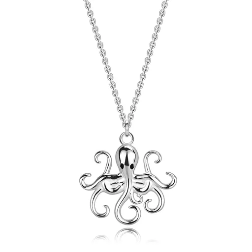 Stříbrný náhrdelník 925 - chobotnice s chapadly, malé černé oči