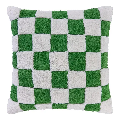 CHECKER STYLE Polštář 50 x 50 cm - zelená