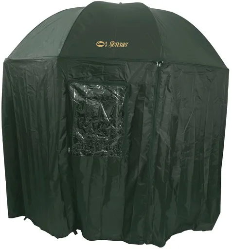 Sensas Deštník s bočnicí Bivi Liez 2,5m zelený,Sensas Deštník s bočnicí Bivi Liez 2,5m zelený