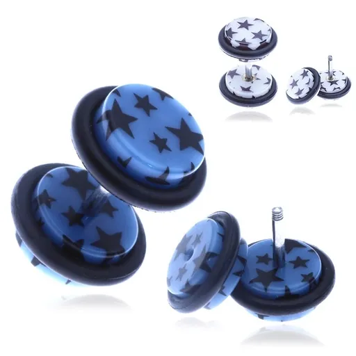 Nepravý akrylový piercing do ucha s hvězdičkami - Barva piercing: Bílá