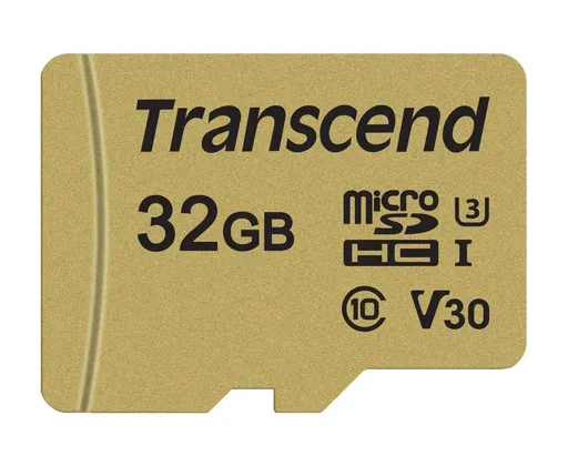 TRANSCEND MicroSDHC karta 32GB 500S, UHS-I U3 V30 + adaptér