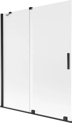 MEXEN/S Velar dvoukřídlá posuvná vanová zástěna 140 x 150, dekor, černá 896-140-000-31-70