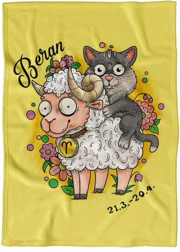 Deka Kočičí znamení – beran (Podšití beránkem: NE)