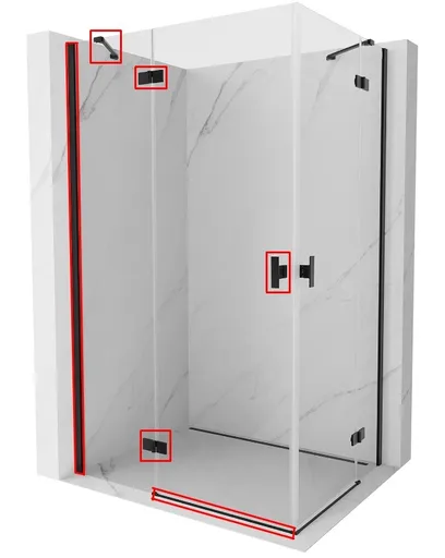 MEXEN MIST montážní sada pro 8A5, černá, levá 8A5-70-L