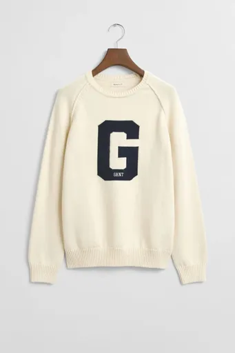 SVETR GANT GRAPHIC RAGLAN C-NECK CREAM