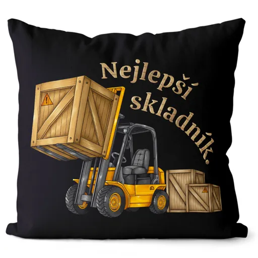Polštář Nejlepší skladník (Velikost: 55 x 55 cm)