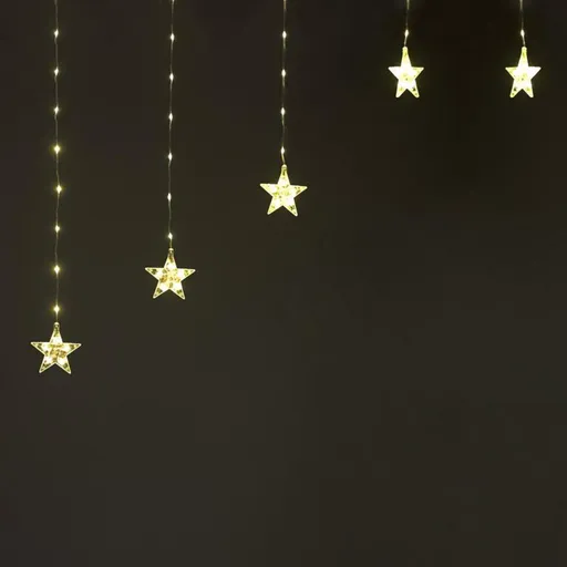 ACA Lighting Vánoční osvětlení 222 LED záclona hvězdy čiré vč. napájení prodloužitelné max 3 sady 3x1.2m 8 programů IP20 3m napájení X042221210