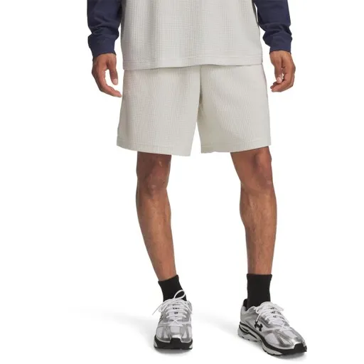 Under Armour RIVAL WAFFLE Pánské kraťasy, bílá, velikost L