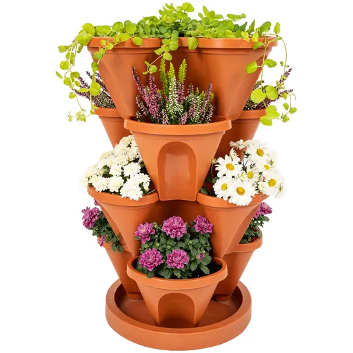4Home Květinová kaskáda 4dílná, terakota, 4 patra