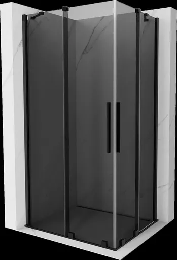 MEXEN/S Velar Duo sprchový kout, posuvné dveře 90 x 80, grafit, černá 871-090-080-42-70