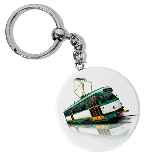 Klíčenka kulatá - Tramvaj T2 – zelená