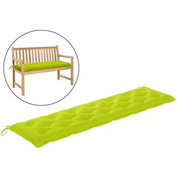 Poduška na zahradní lavici jasně zelená 200 x 50 x 7 cm textil (314991)