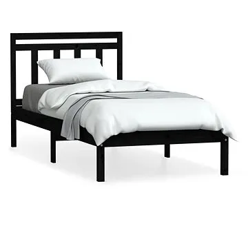 Rám postele černý masivní borovice 100 × 200 cm, 3100583 (3100583)