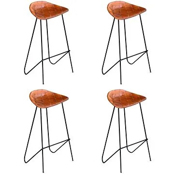 Barové židle 4 ks hnědé pravá kůže, 276365 (276365)