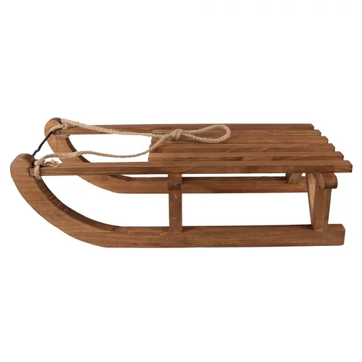 Hnědá antik dřevěná dekorace sáně Sledge Vintage - 62*31*20 cm Clayre & Eef