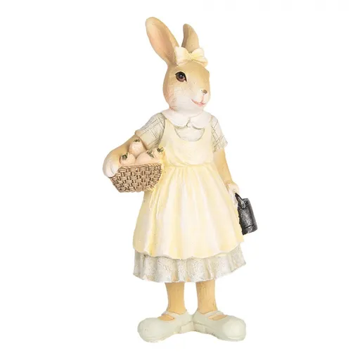 Dekorace králíček ve žlutých šatech - 8*5*15 cm Clayre & Eef